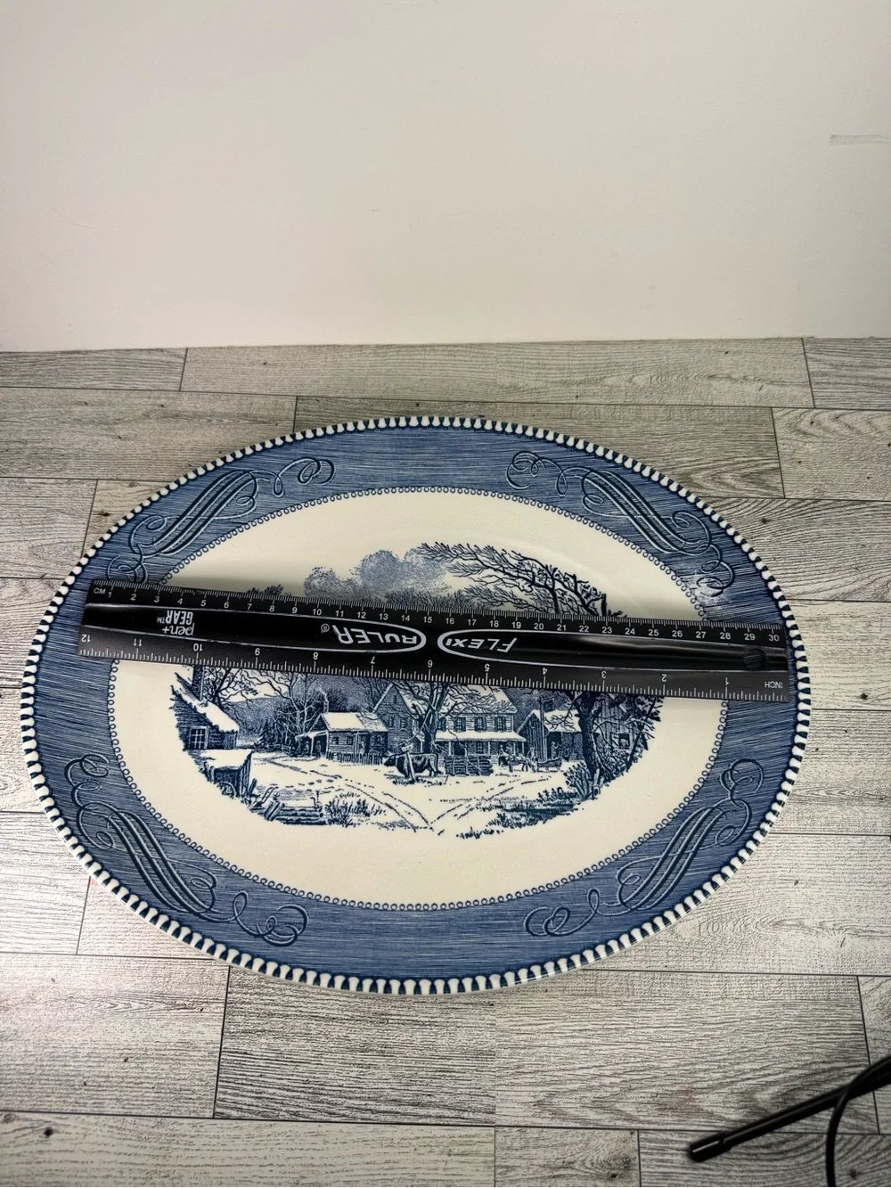 vintage Royal China Currier & Ives Blue 13-inch oval platter 